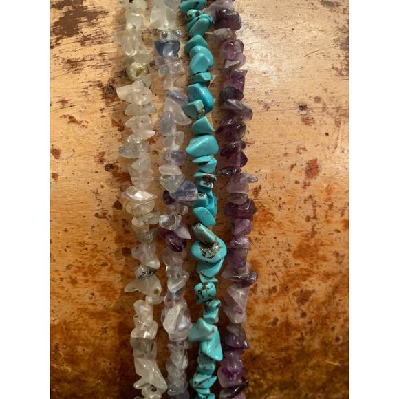 Set of 4 Gemstone Chip Necklaces - Picture 2 of 7